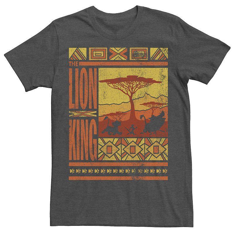 Mens Disneys The Lion King Geometric Simba, Timon, and Pumba Tee Grey Heather Product Image