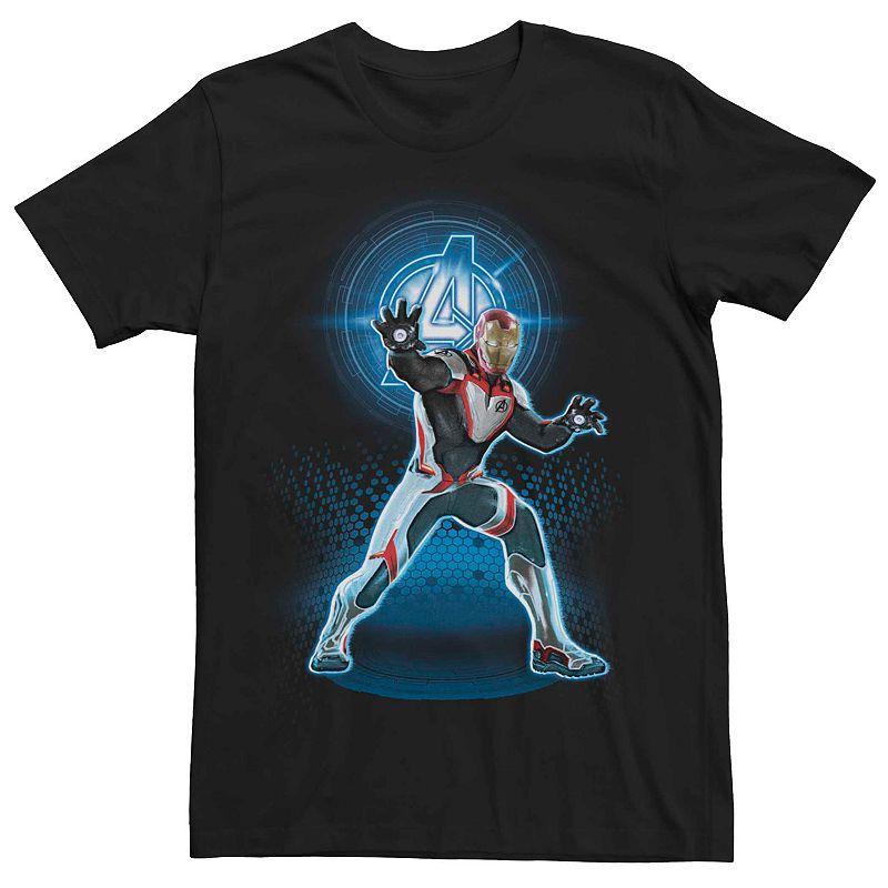 Mens Marvel Avengers: Endgame Iron Man Quantum Suit Pose Tee Black Product Image