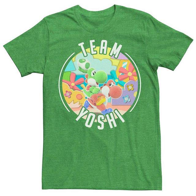 Mens Nintendo Yoshis Crafted World Team Yoshi Short Sleeve Tee Kelly Grey Product Image