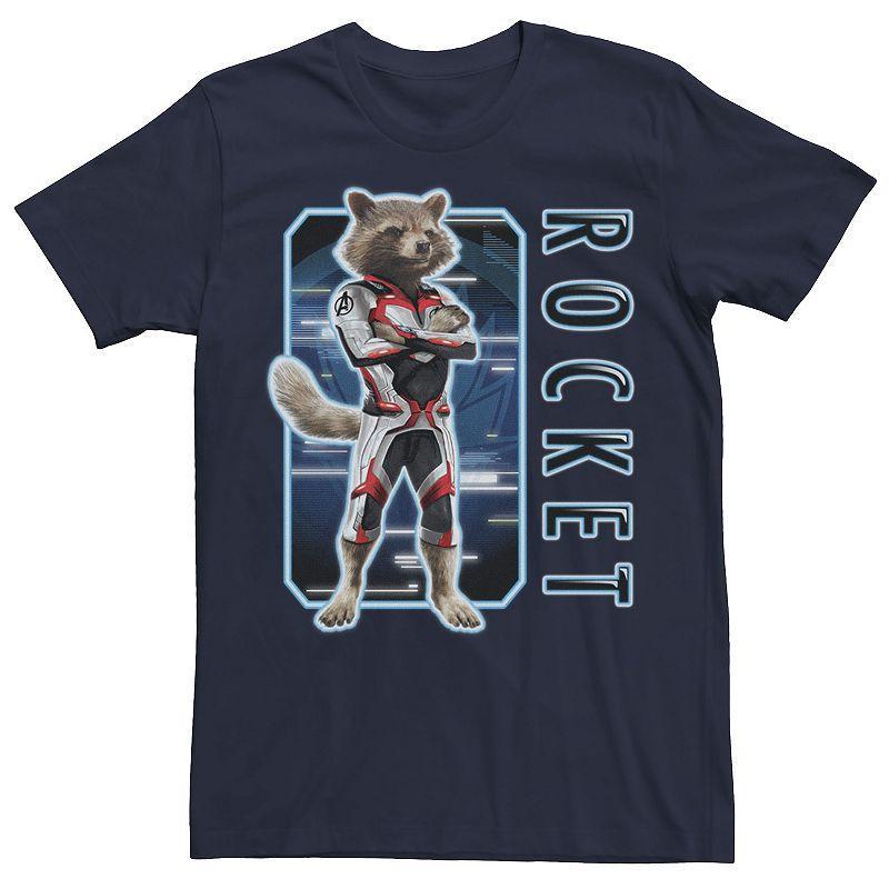 Mens Marvel Avengers Endgame Rocket Portrait Panel Graphic Tee Blue Product Image