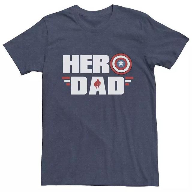 Mens Marvel Hero Dad Captain America Shield Tee Navy Grey Product Image