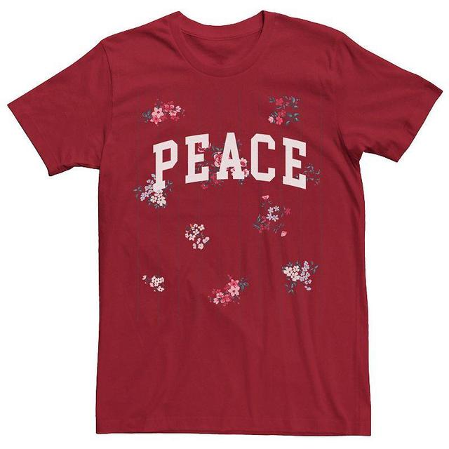 Mens Little Flowers Peace Tee Red Product Image