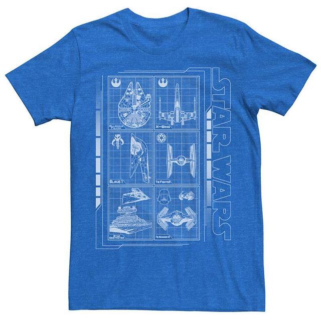 Mens Star Wars Battle Ships Schematics Tee Product Image