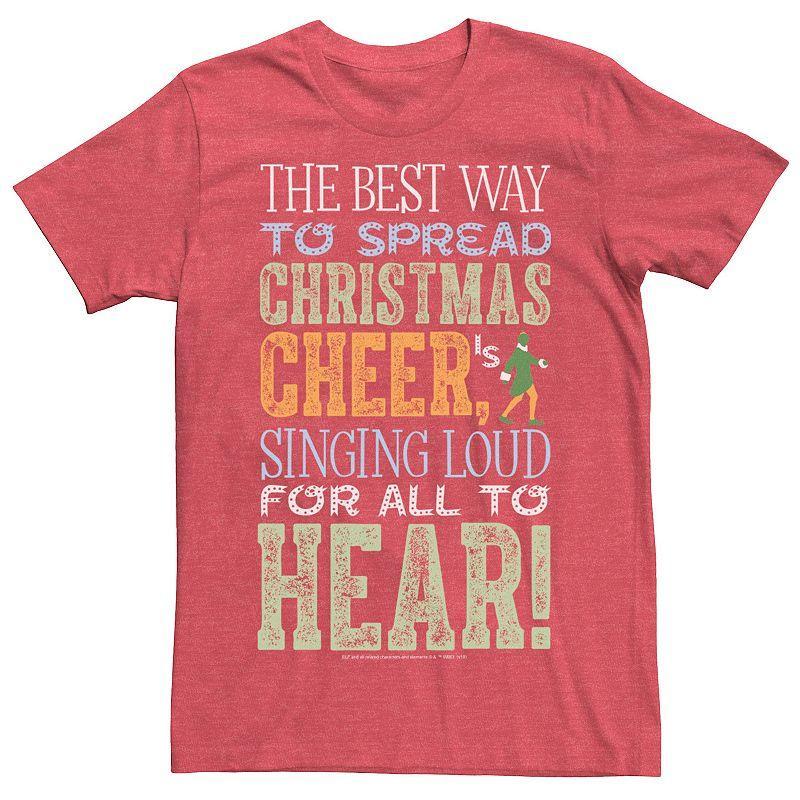 Mens Elf Buddy Singing For Cheer Distressed Text Tee Product Image