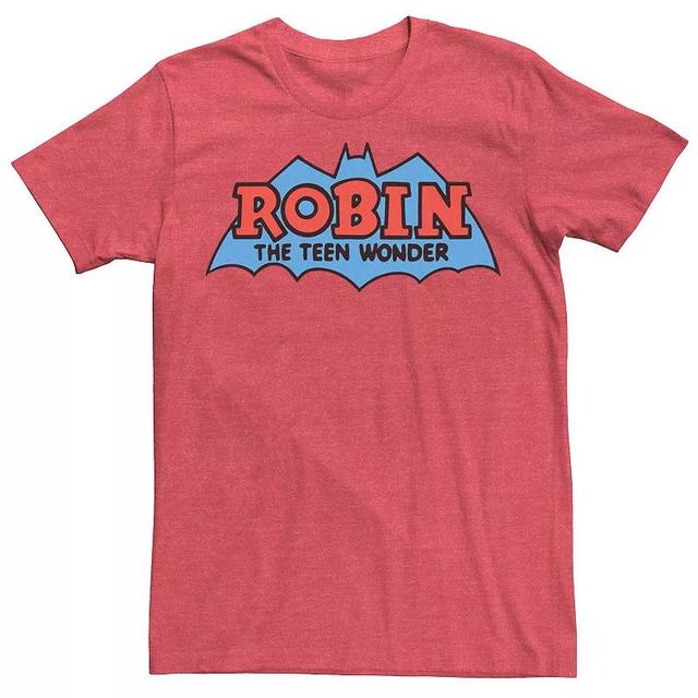 Mens DC Comics Robin The Teen Wonder Classic Logo Tee Red Grey Product Image