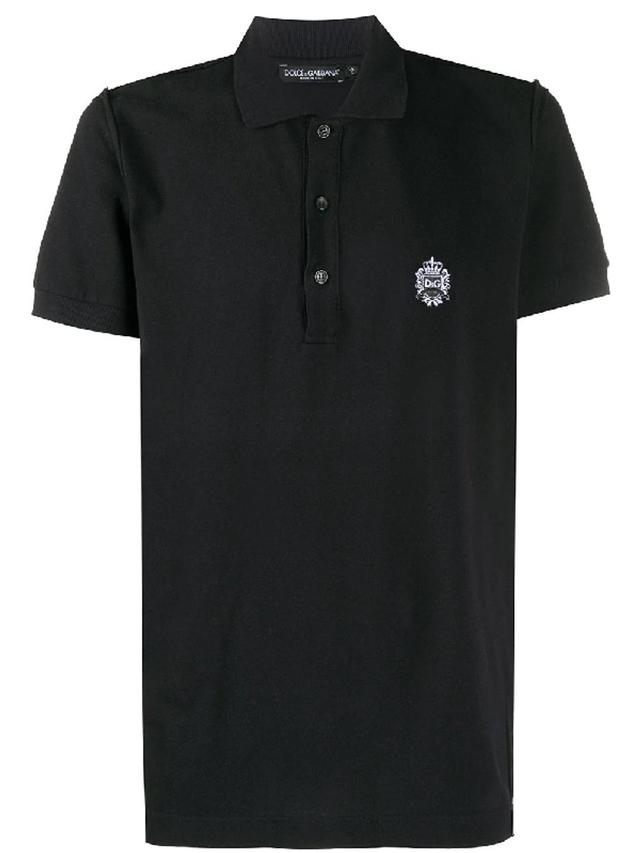 Embroidered Logo Polo Shirt In Black Product Image