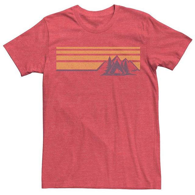 Mens Summer Camp Sunset Vintage Tee Shirt Red Grey Product Image