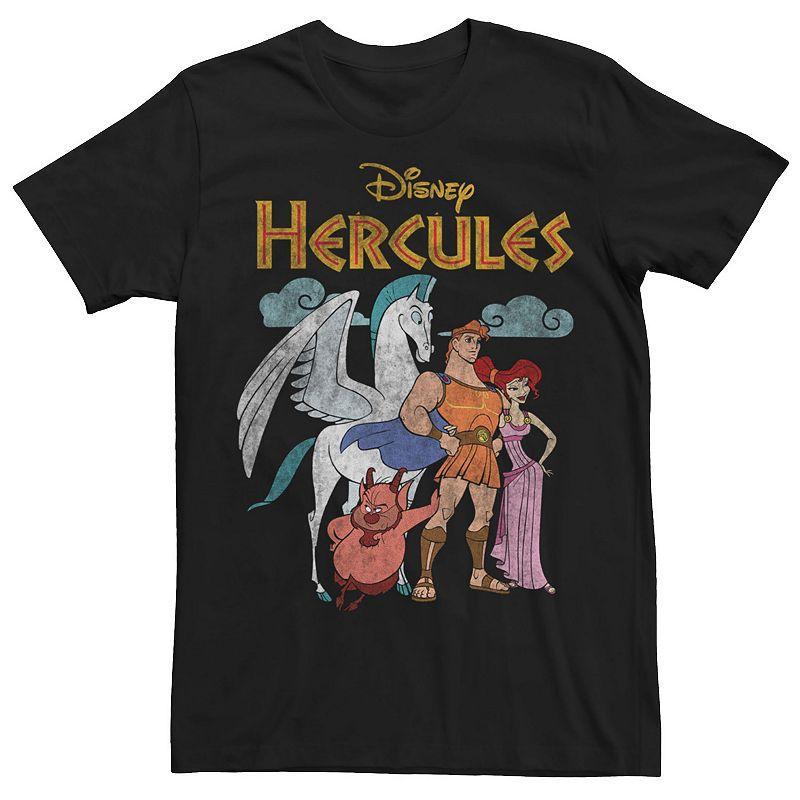 Mens Disney Hercules Classic Group Shot Vintage Tee Black Product Image