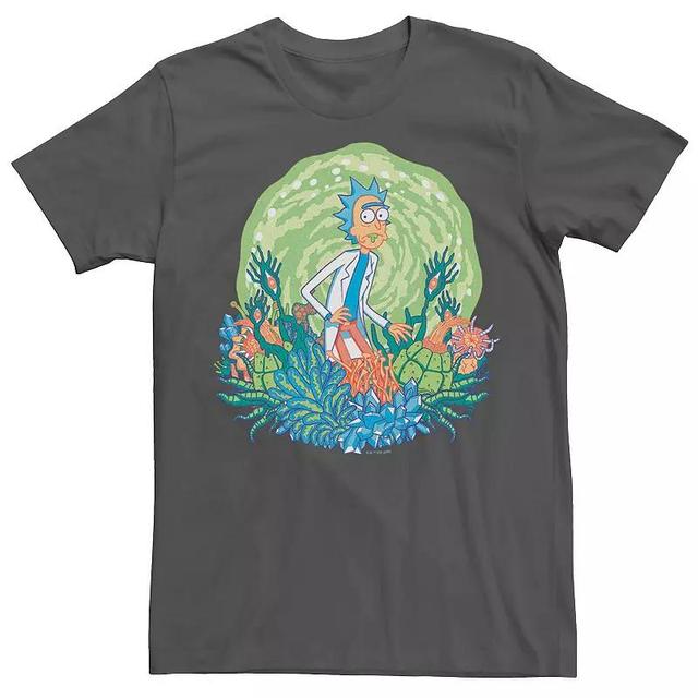 Mens Rick And Morty Plants Neon Tee Grey Product Image