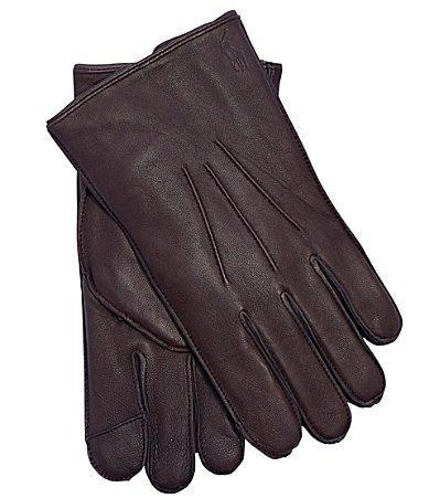 Polo Ralph Lauren Mens Water-Repellant Leather Gloves Product Image