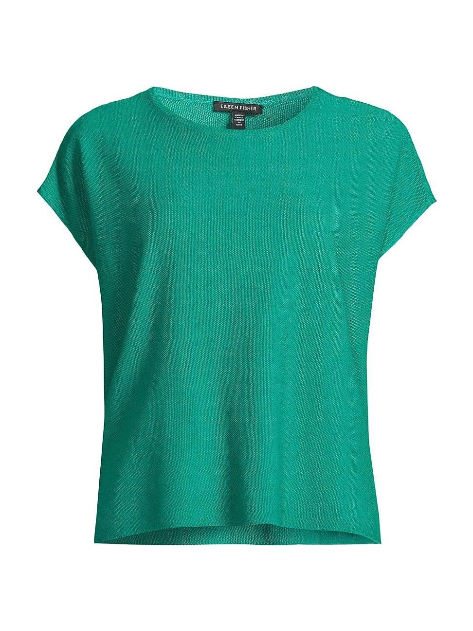 Womens Boxy Linen-Blend Pullover Top Product Image