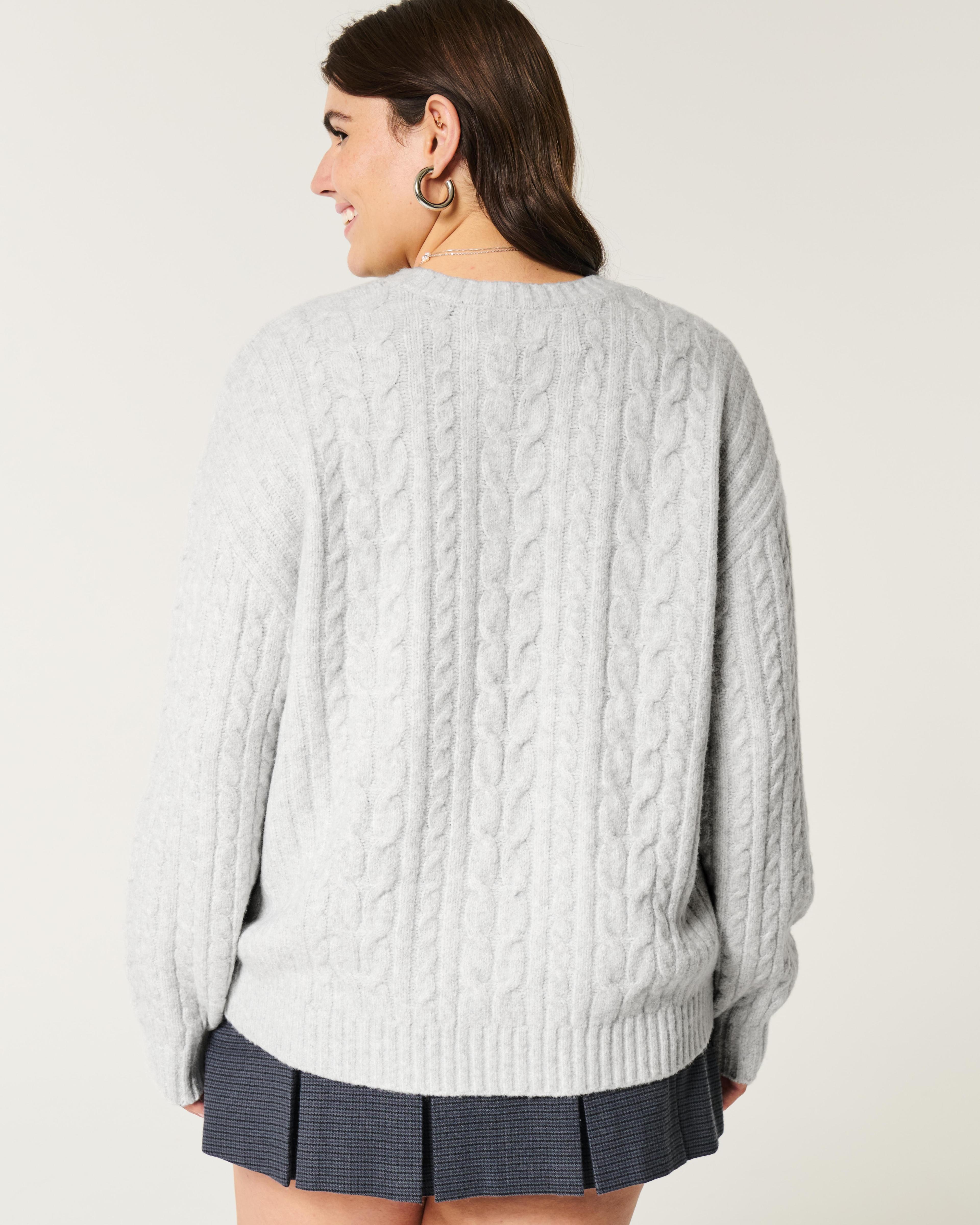 Hollister Comfy Cloud Cable-Knit Crew Sweater Product Image