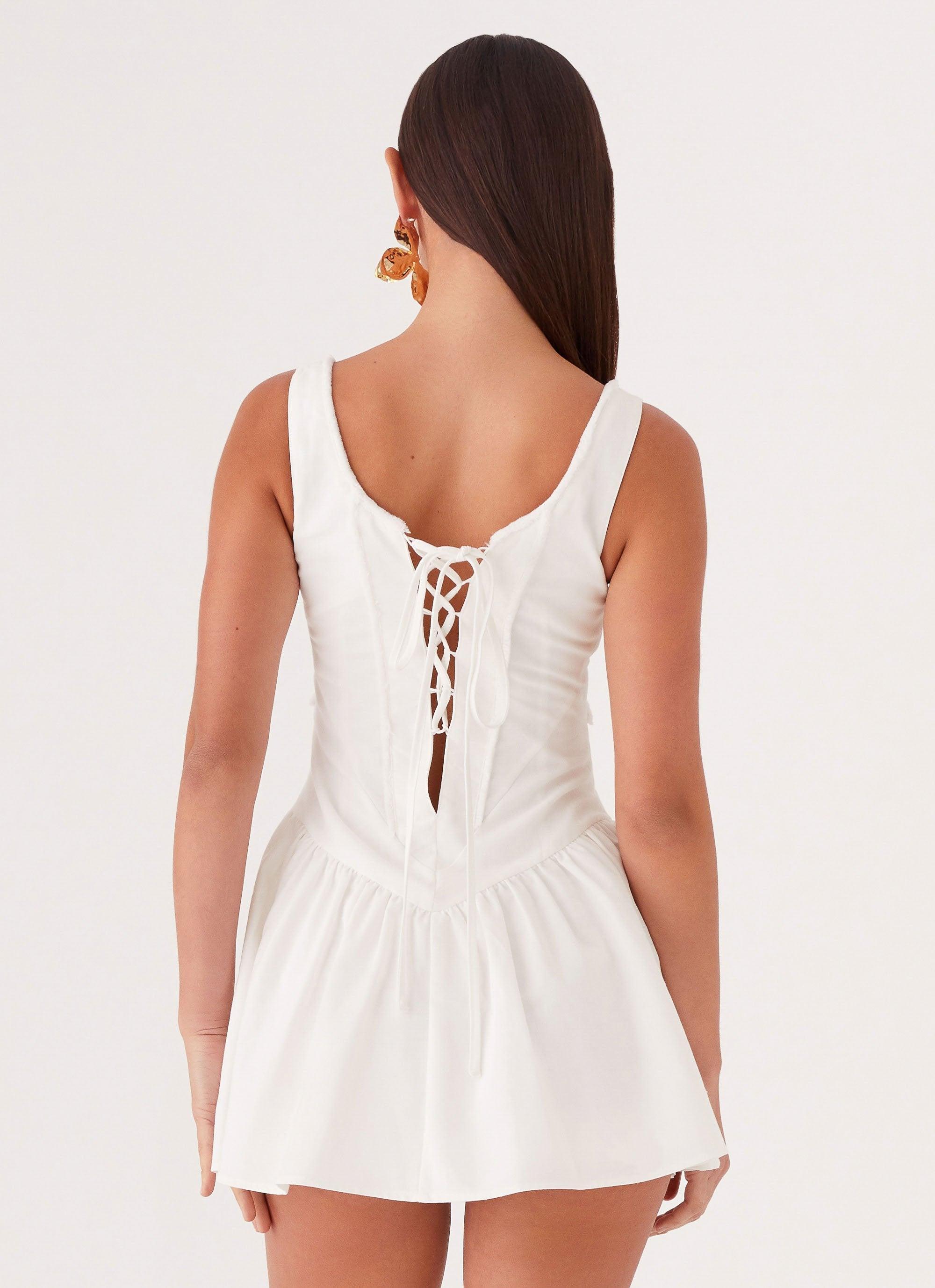 Mollie Linen Mini Dress - White Product Image