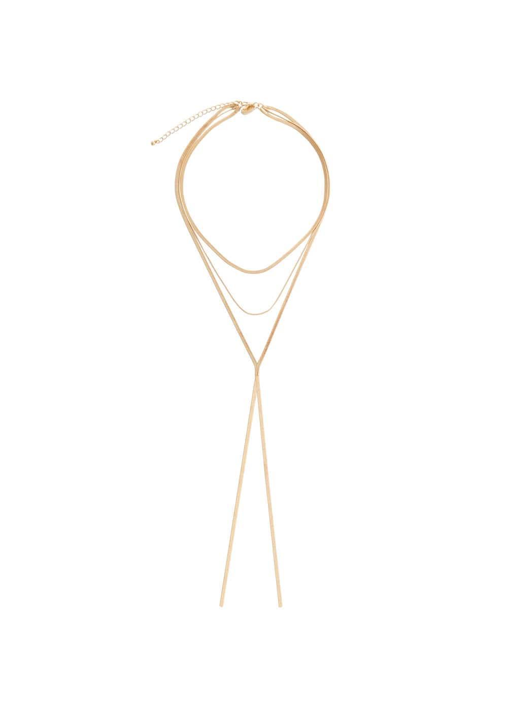 Long triple necklace - Women | MANGO USA Product Image