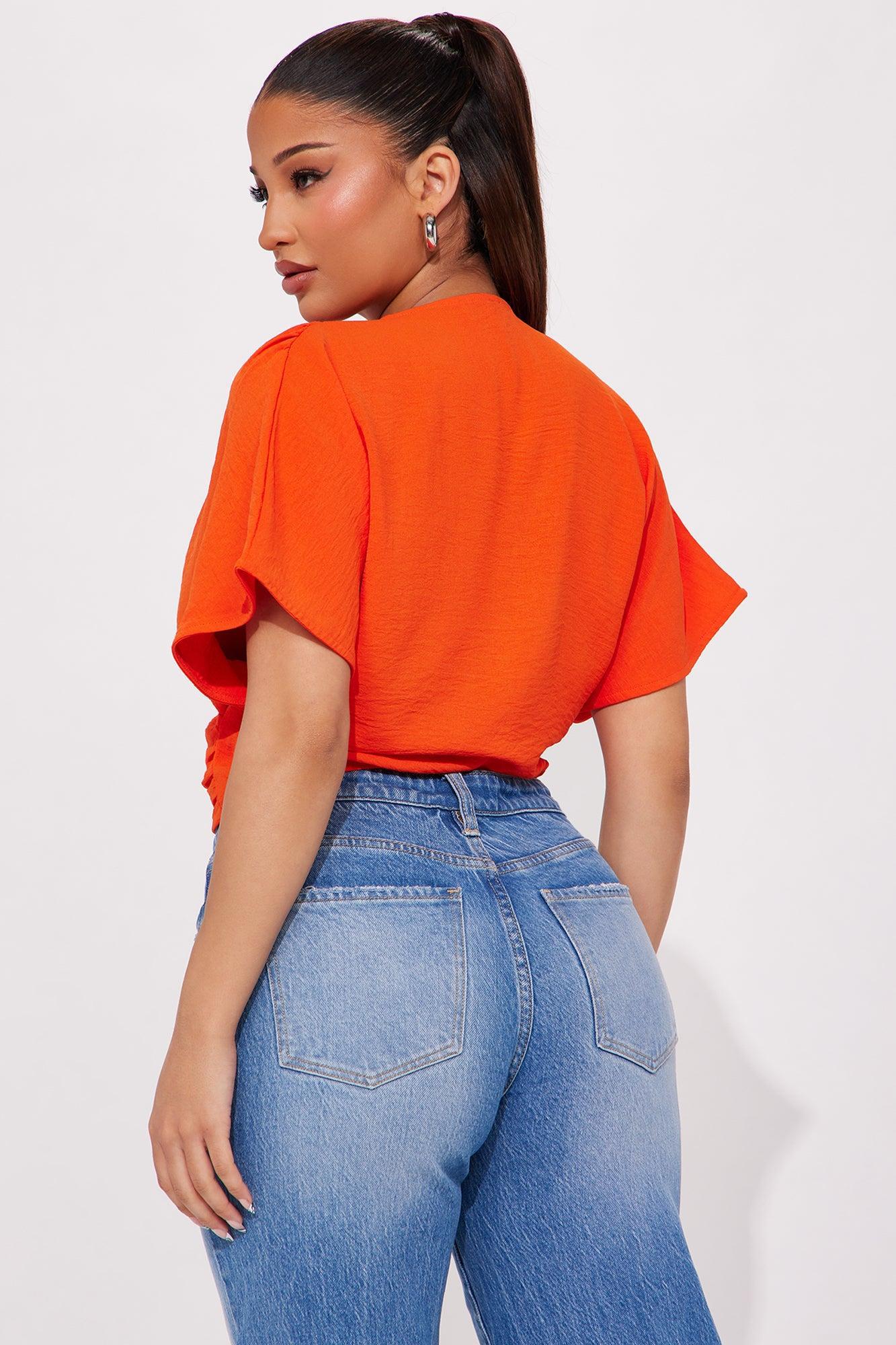 Jamie Blouse Top - Orange Product Image