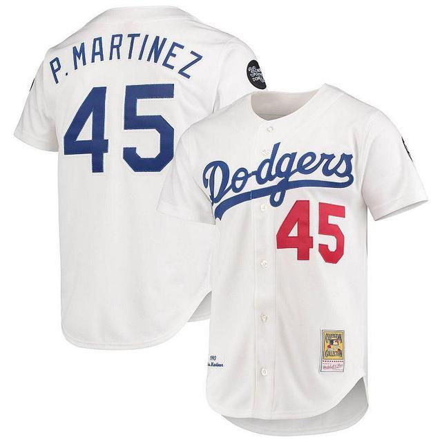 Mens Mitchell & Ness Pedro Martinez White Los Angeles Dodgers 1993 Cooperstown Collection Home Authentic Jersey - White Product Image