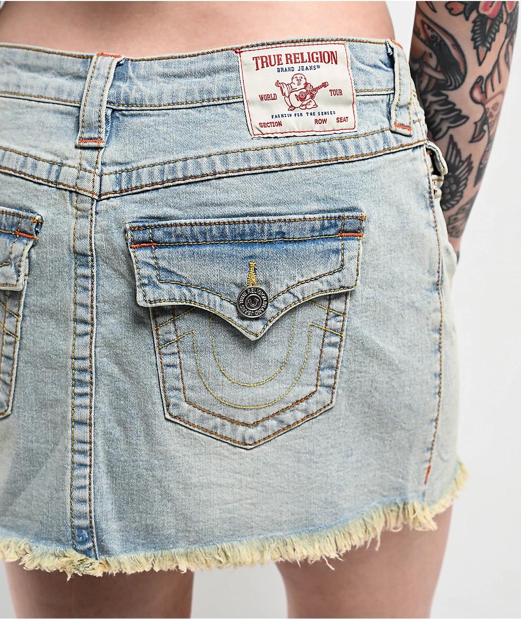 True Religion Sadie Frayed La Jolla Mini Skirt Product Image