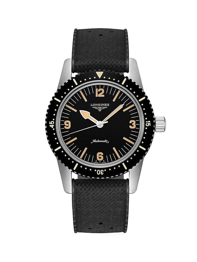 Mens Skin Diver Stainless Steel, PVD & Rubber Strap Watch Product Image