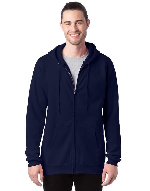 Hanes Ultimate Mens Full-Zip Heavyweight Fleece Hoodie Black 3XL Product Image