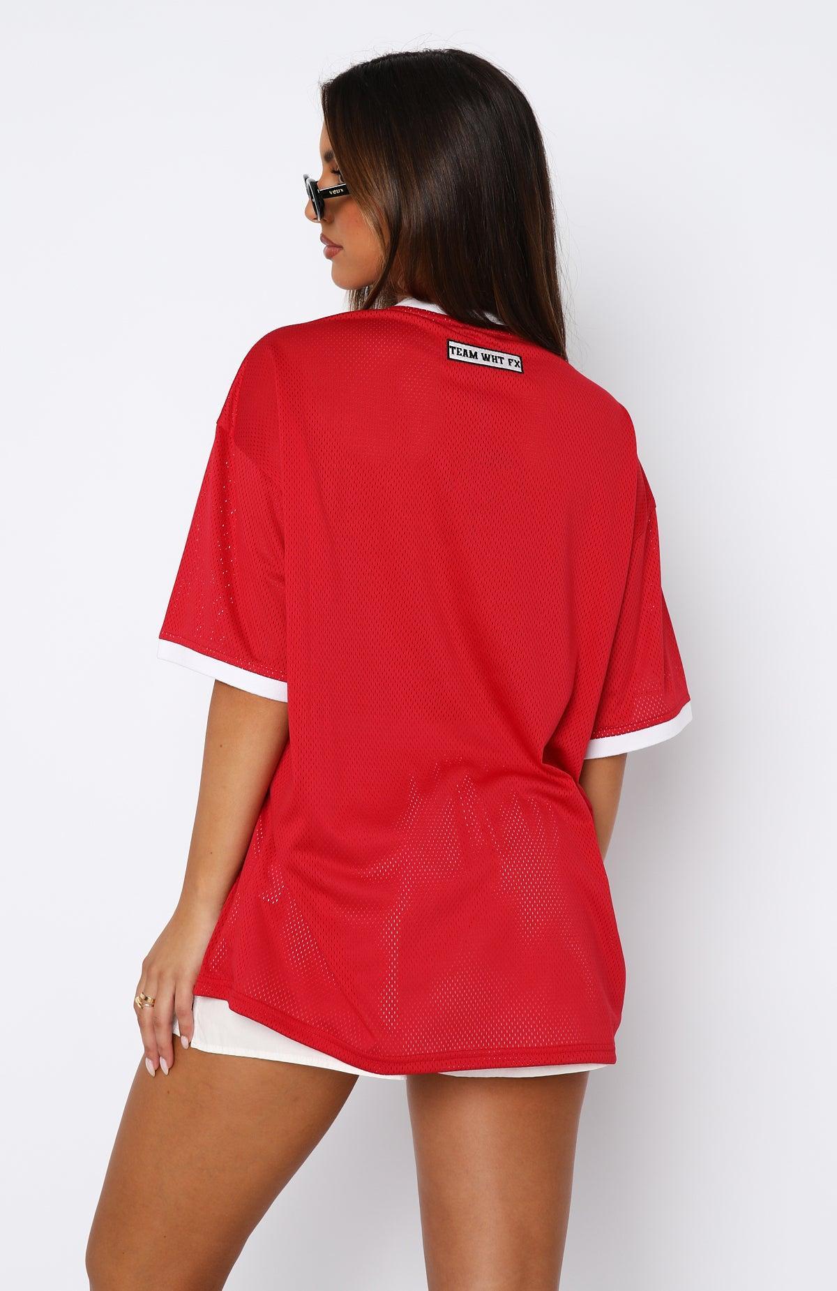 Hit A Home Run Oversized Jersey Red Product Image