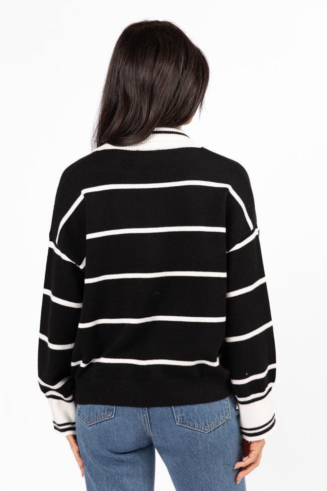 Imagine That Black Striped Collared Sweater Product Image