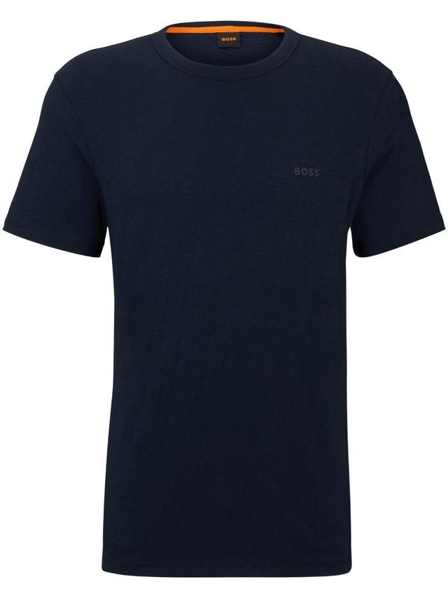 Logo-print Cotton T-shirt In Blue Product Image