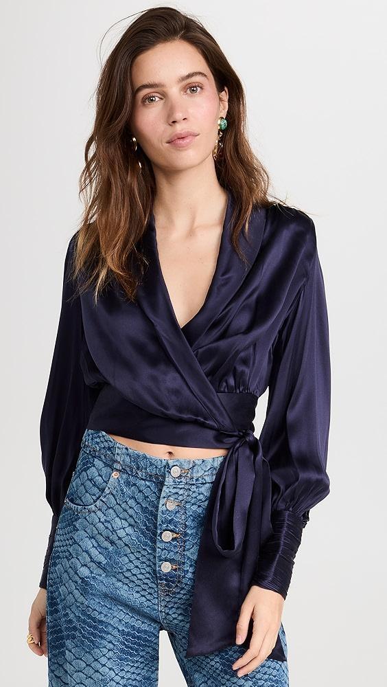 Zimmermann Silk Wrap Blouse | Shopbop Product Image