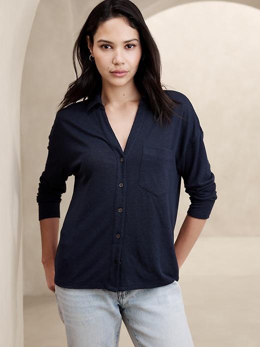 Linen-Blend Shirt Product Image