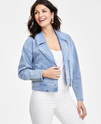 I.n.c. International Concepts Womens Denim Moto Jacket, Created for Macys product image