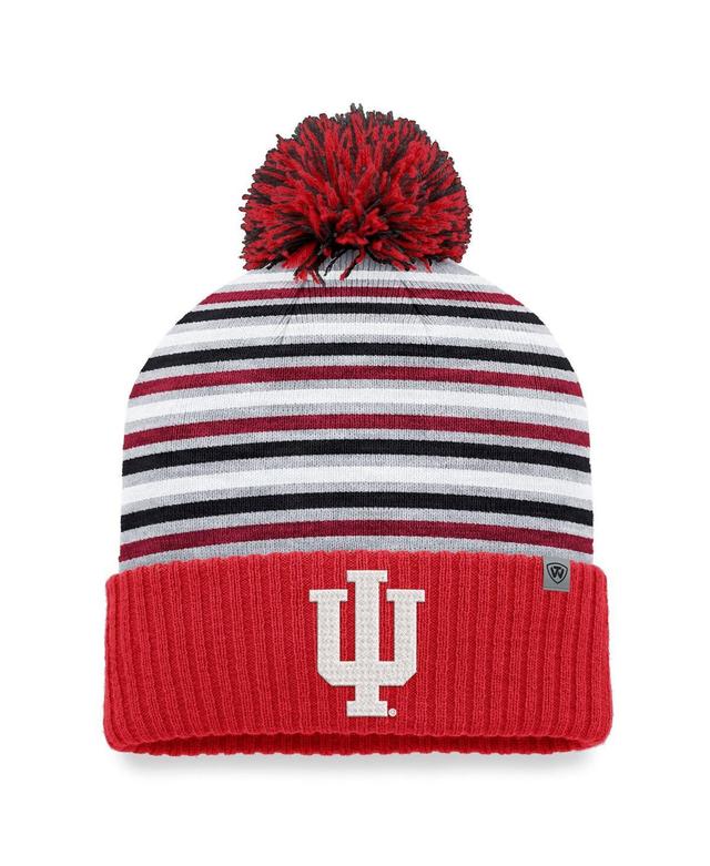 Mens Top of the World Crimson Indiana Hoosiers Dash Cuffed Knit Hat with Pom Product Image