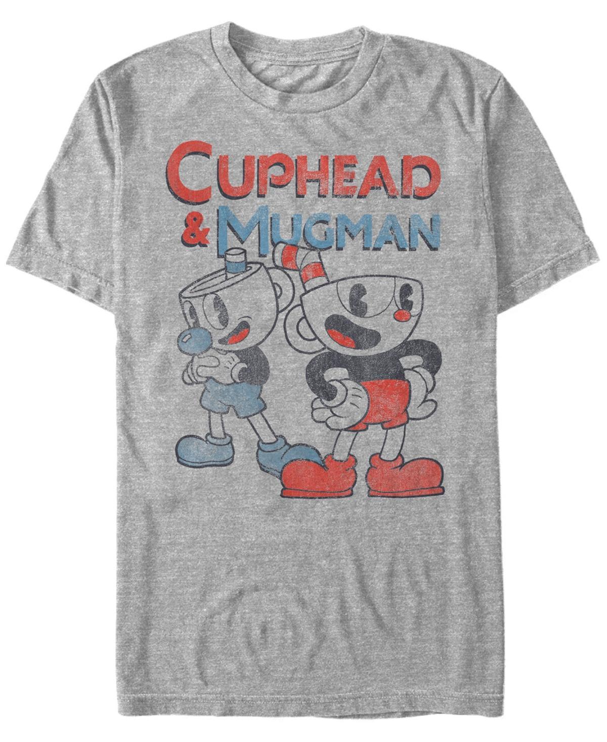 Mens Cuphead & Mugman Graphic Tee Athletic Grey Product Image