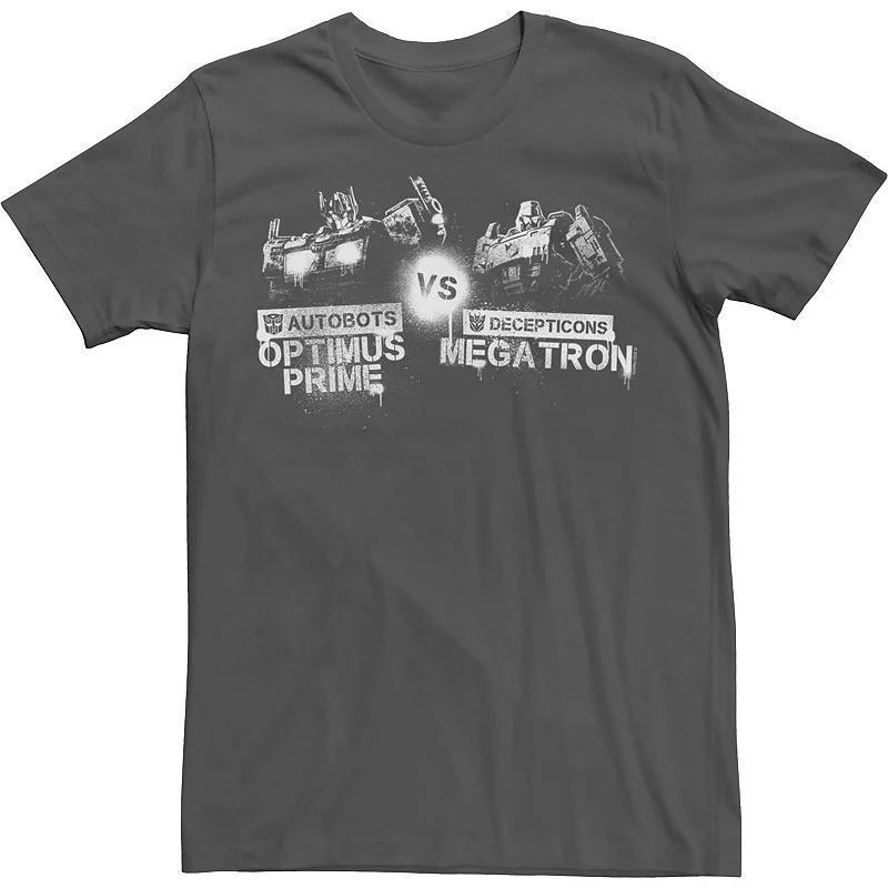 Mens Transformers: War For Cybertron Optimus Prime Vs. Megatron Tee Grey Product Image