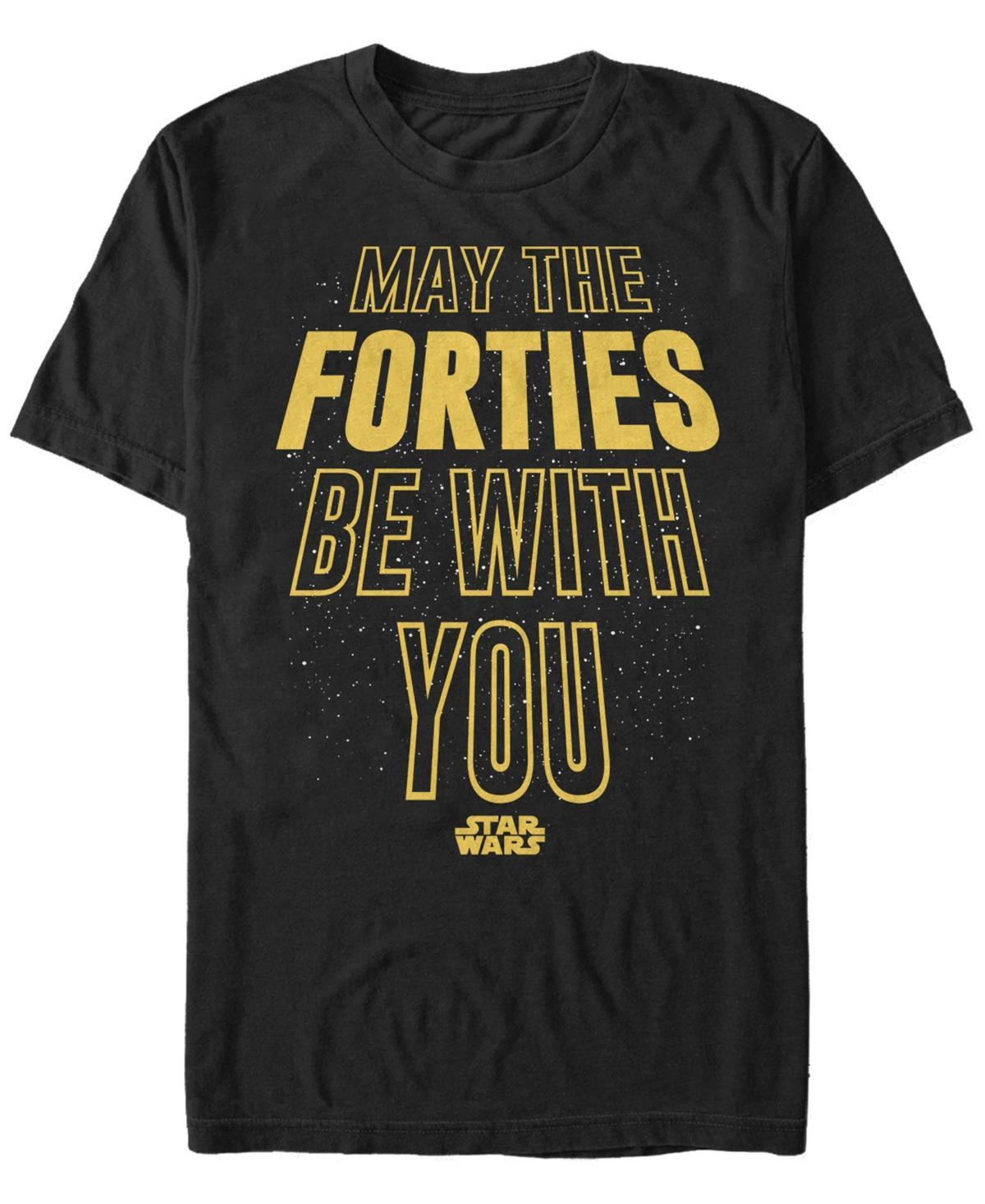 Mens Star Wars May The Forties Be With You Text Scroll Graphic Tee Product Image