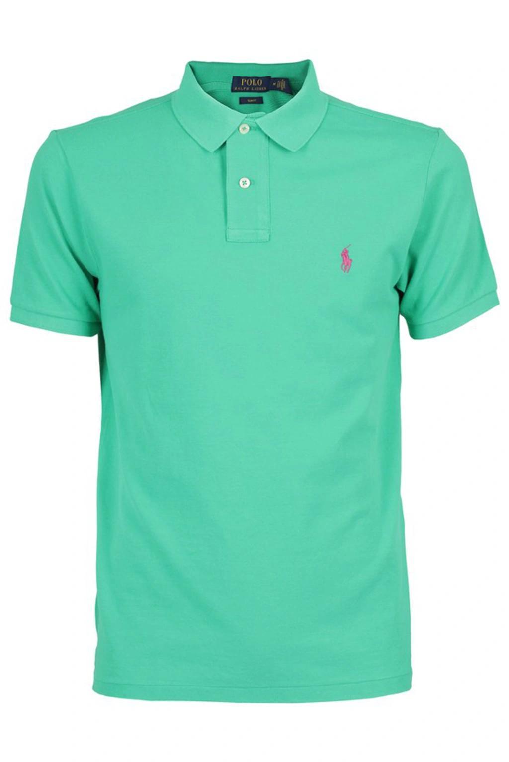 Logo Embroidered Polo Shirt In Green Product Image