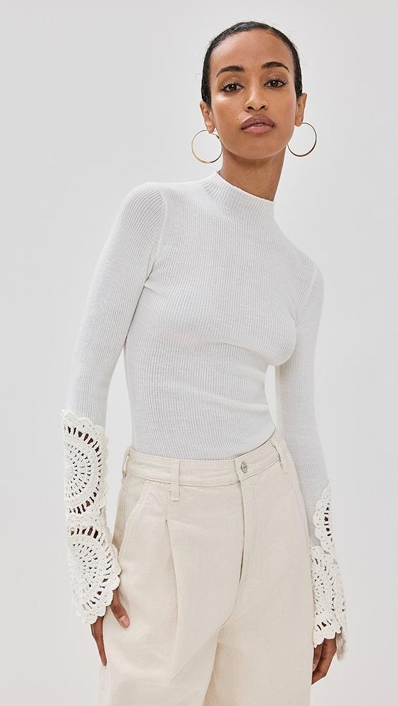 Aje Mosaic Crochet Detail Knit Top | Shopbop Product Image