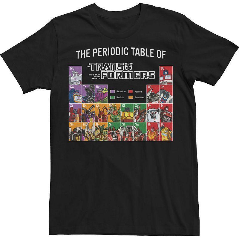 Big & Tall Transformers The Periodic Table Of Transformers Tee, Mens Product Image