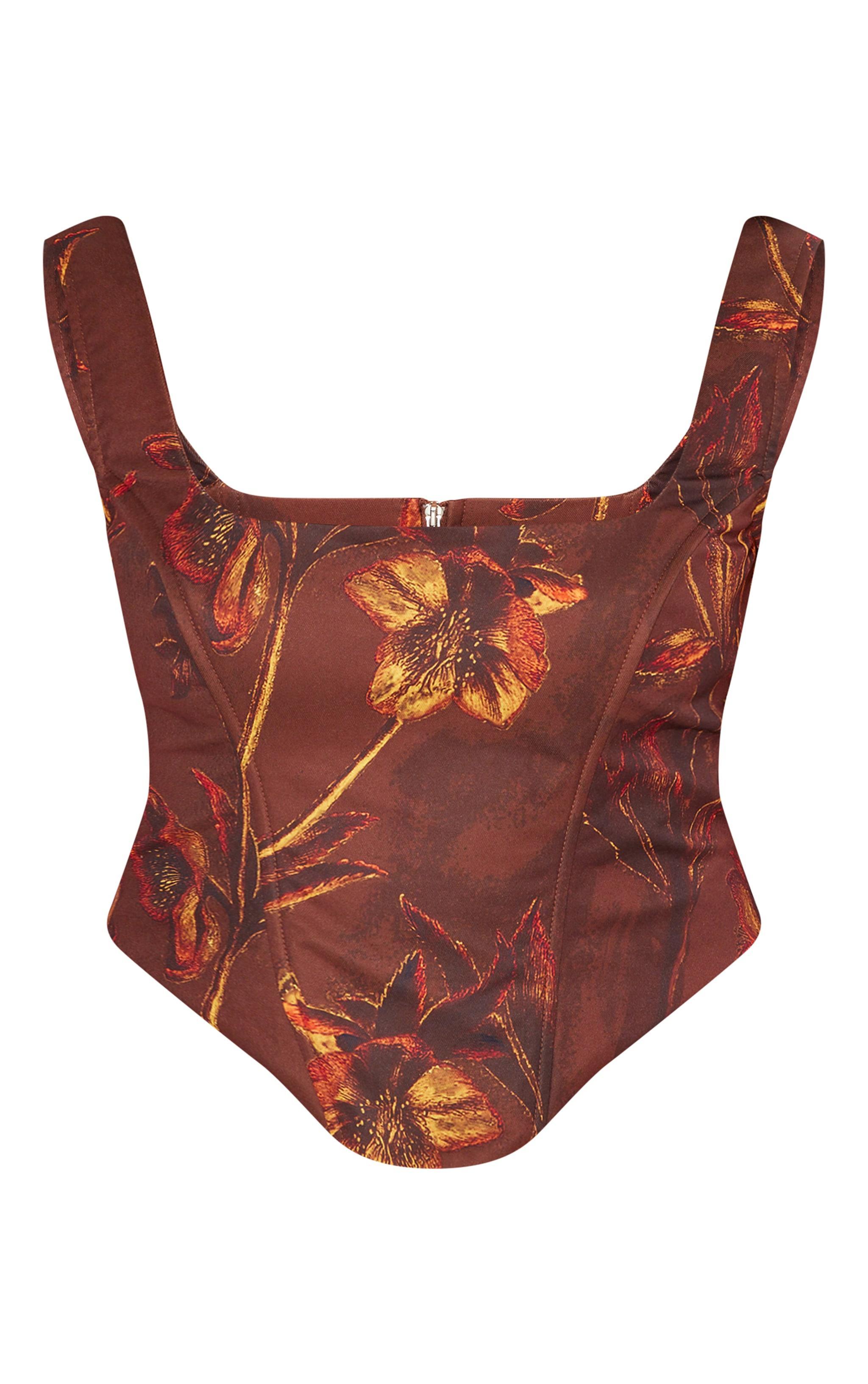 Brown Floral Corset Product Image