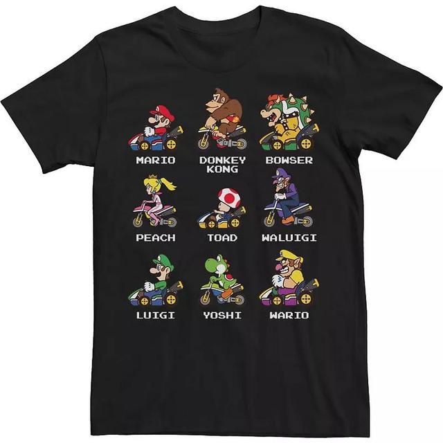 Big & Tall Nintendo Kart Racers Group Shot Gaming Logo Tee, Mens Black Product Image