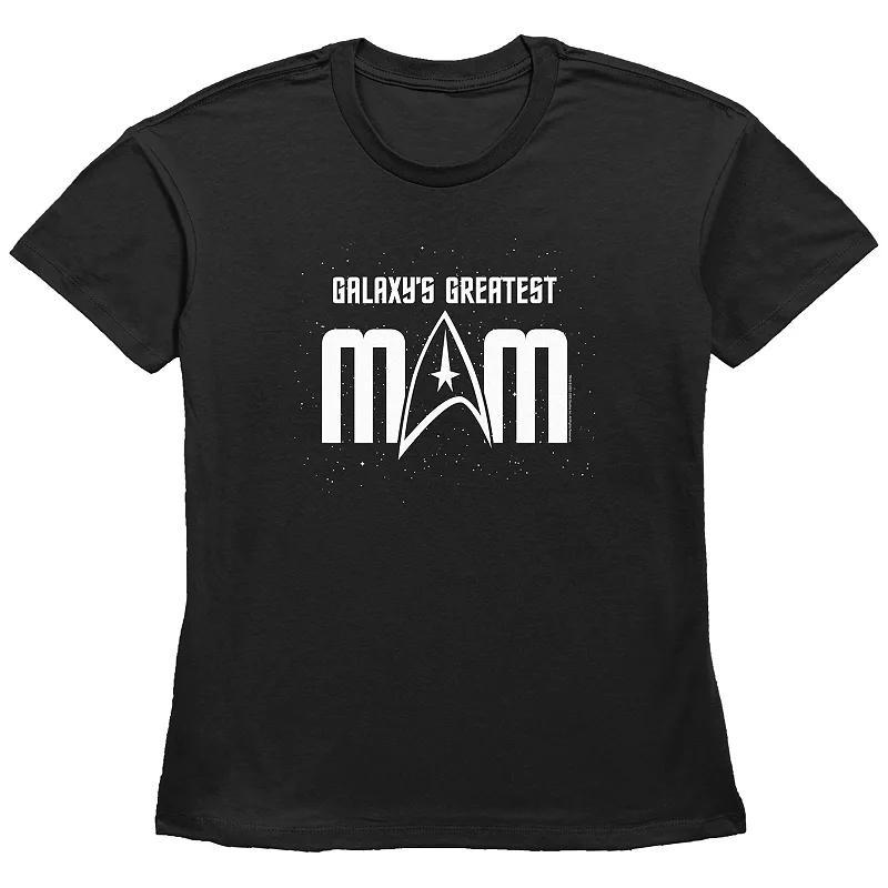 Womens Star Trek Galaxys Greatest Mom Badge Basic Fit Graphic Tee Product Image