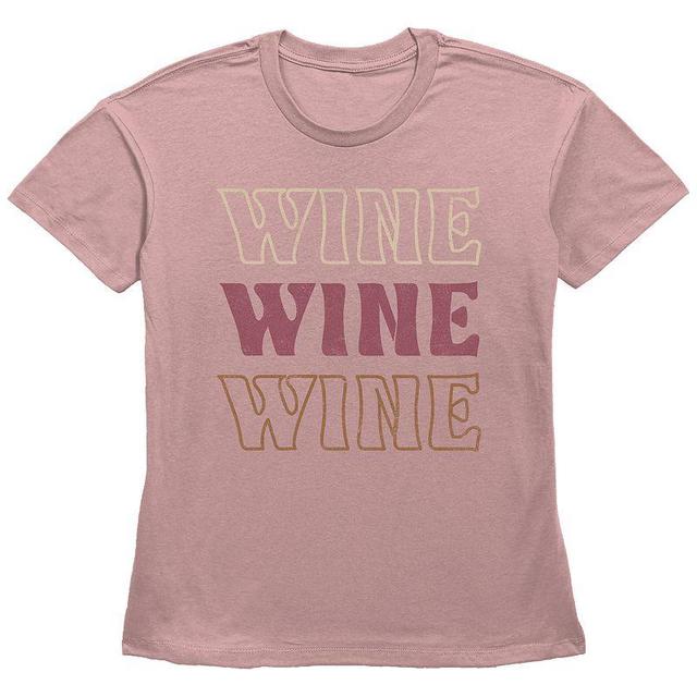 Womens Fifth Sun Wine Triple Stacked Text Short Sleeve Graphic Tee, Girls Product Image