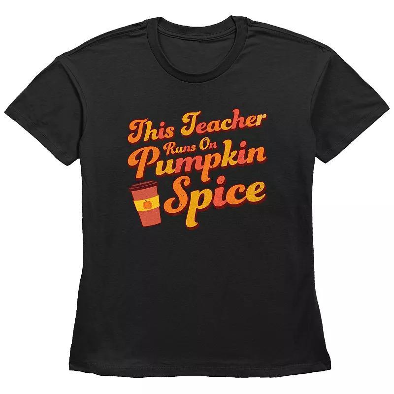 Womens This Teacher Runs On Pumpkin Spice Graphic Tee Product Image