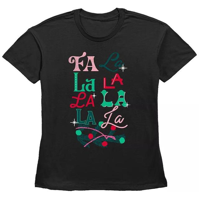 Womens Christmas Fa La La Graphic Tee Product Image