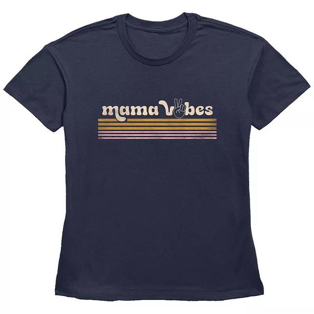 Womens Mama Vibes Basic Fit Graphic Tee Blue Product Image