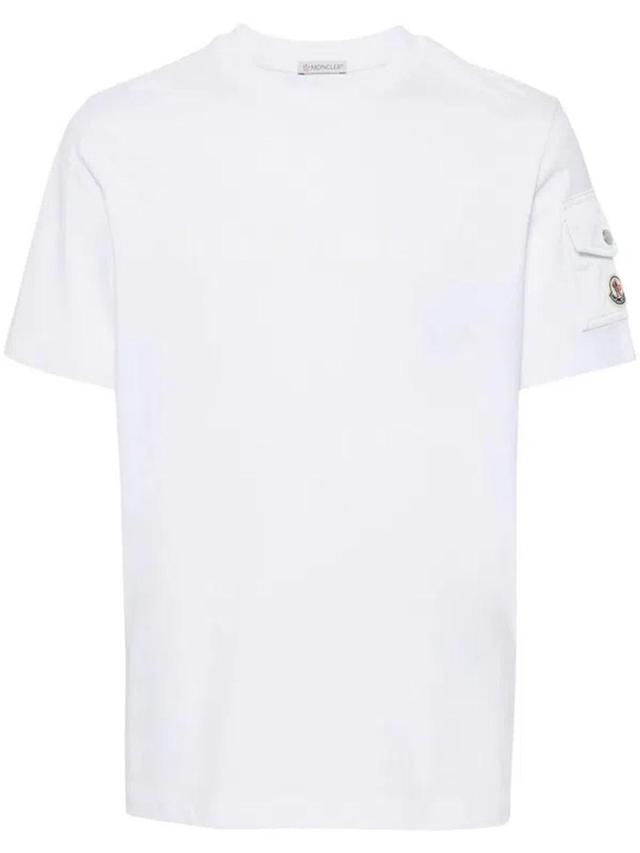 Logo-patch Cotton T-shirt In White Product Image