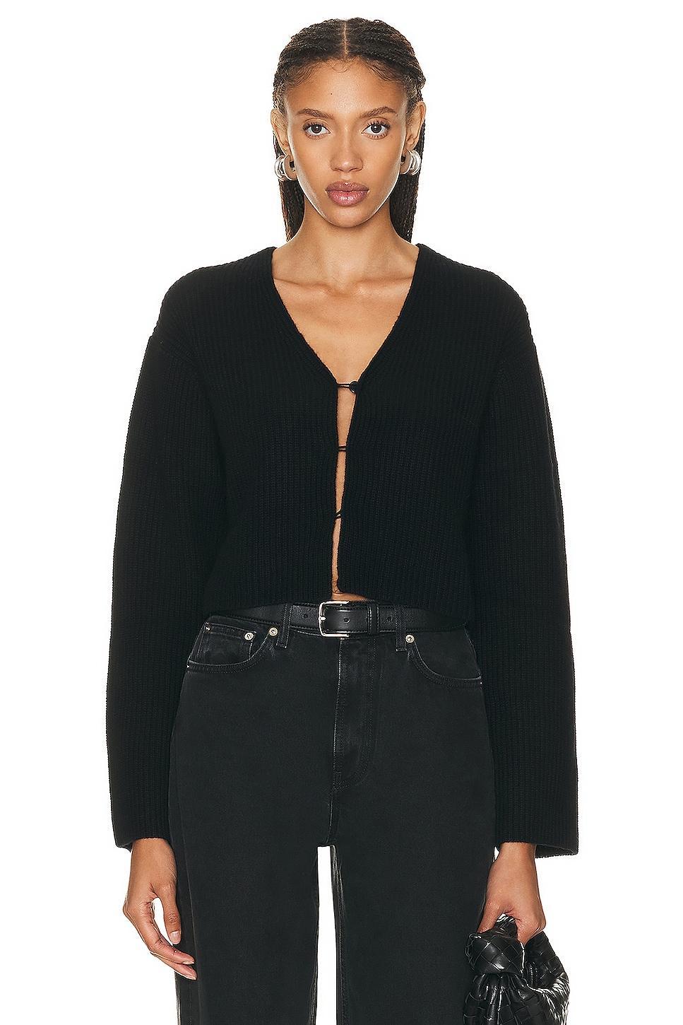 Loulou Studio Hidra Cardigan in Black - Black. Size M (also in ). Product Image