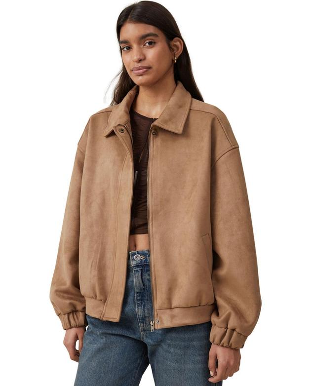 Cotton On Womens Faux Suede Bomber Jacket Product Image