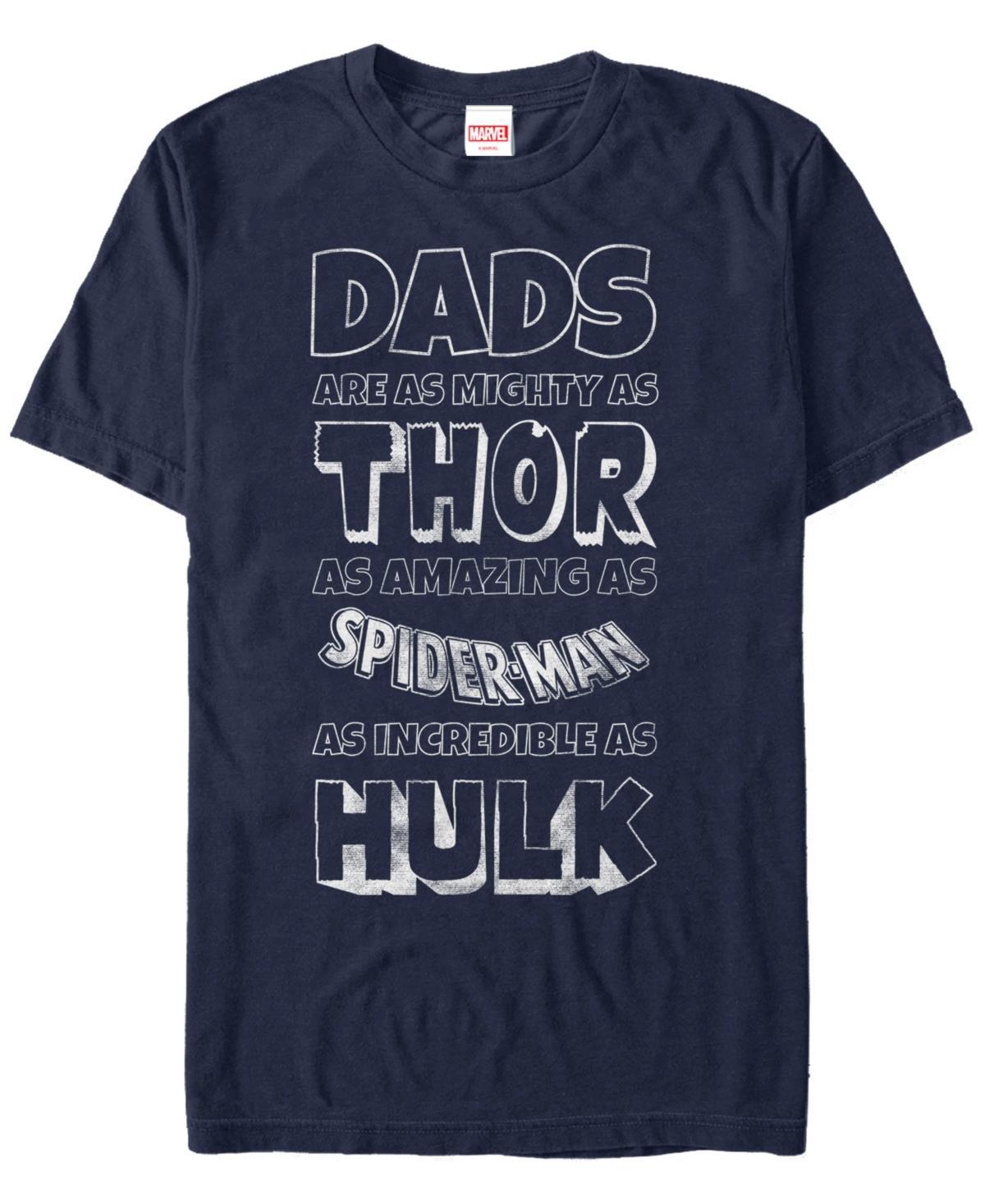 Mens Marvel Comics Retro Dads Hero Traits Tee Blue Product Image