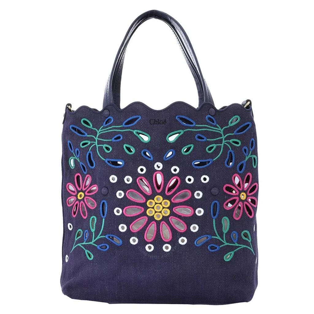 Chloe Ladies Navy Small Kamilla North-south Tote Bag Product Image