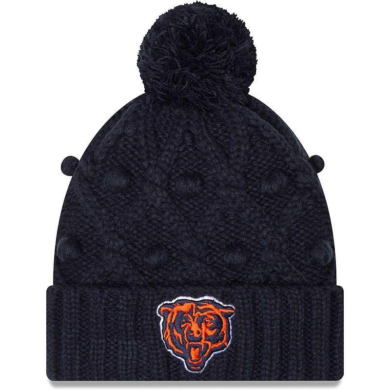 Womens New Era Chicago Bears Toasty Cuffed Knit Hat with Pom, Blue Product Image