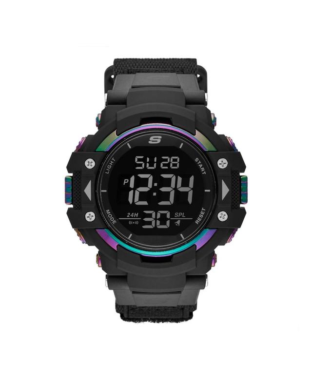 Skechers Mens Keats Digital Nylon Strap Chronograph Digital Watch Black Product Image